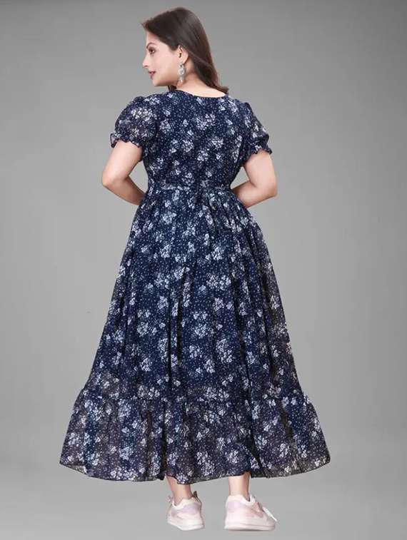 women floral print puff sleeve tiered maxi dress - 21988871 -  Standard Image - 3