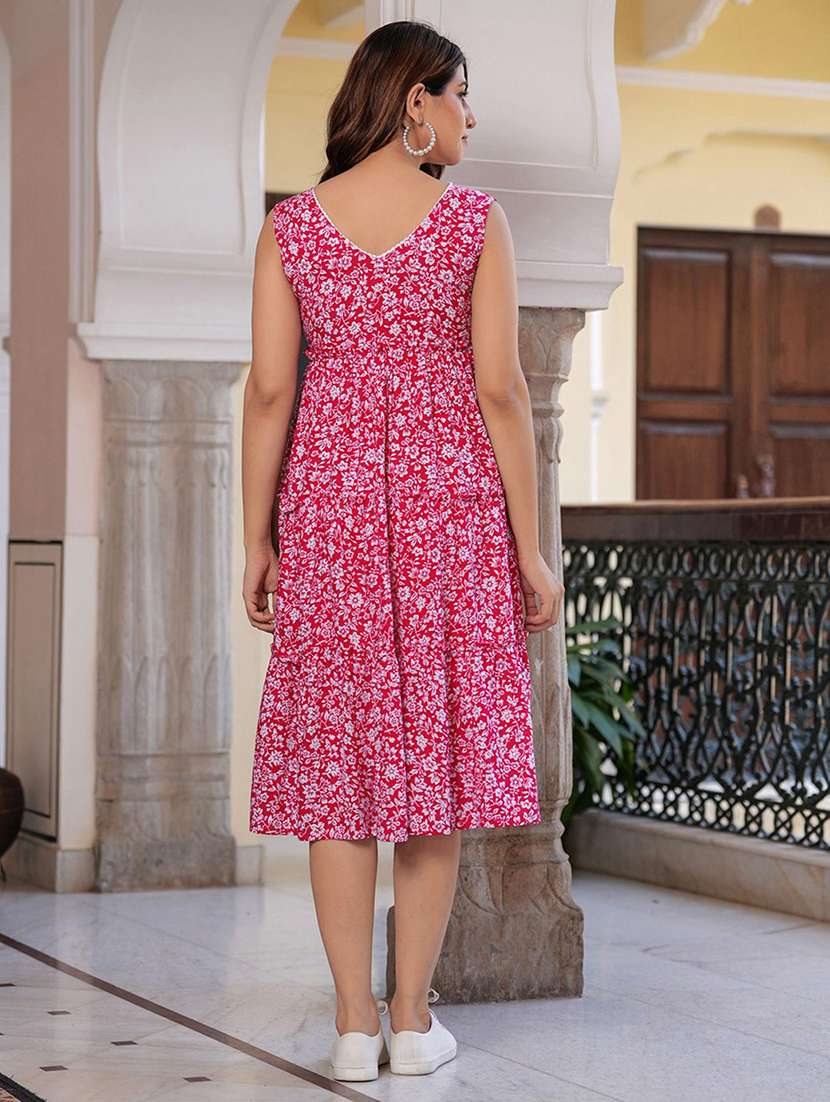 women floral print sleeveless tiered dress - 21988891 -  Standard Image - 3