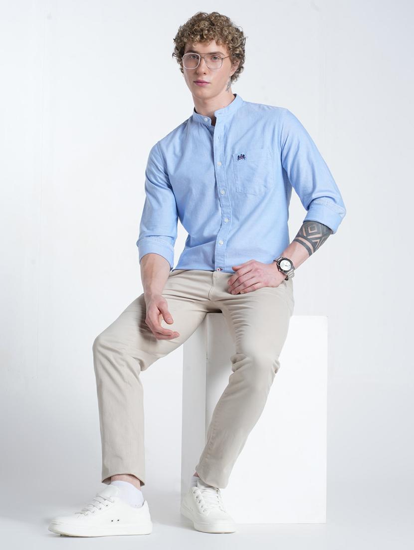 men solid mid rise flat front casual chinos - 21988893 - Standard Image - 3