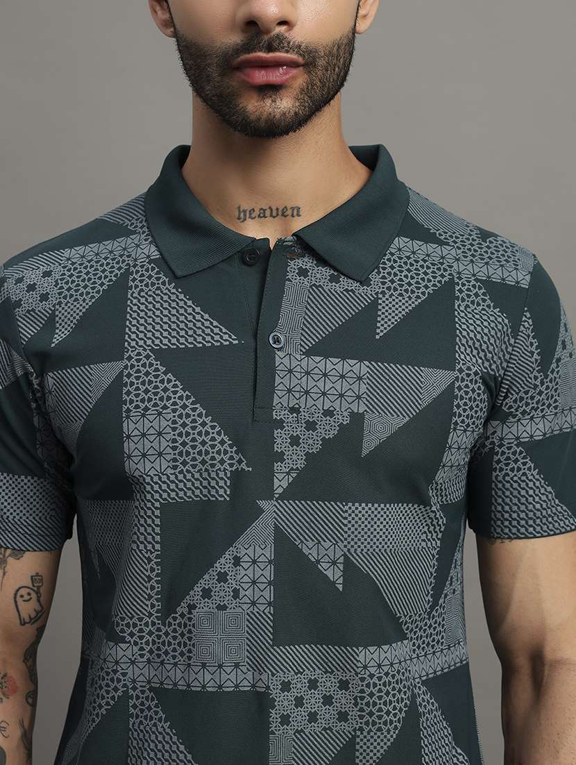 green cotton blend all over print tshirt - 21988954 -  Standard Image - 3