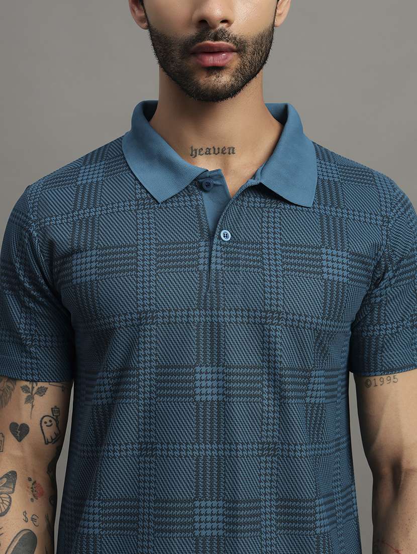 teal cotton blend all over print tshirt - 21988959 -  Standard Image - 3