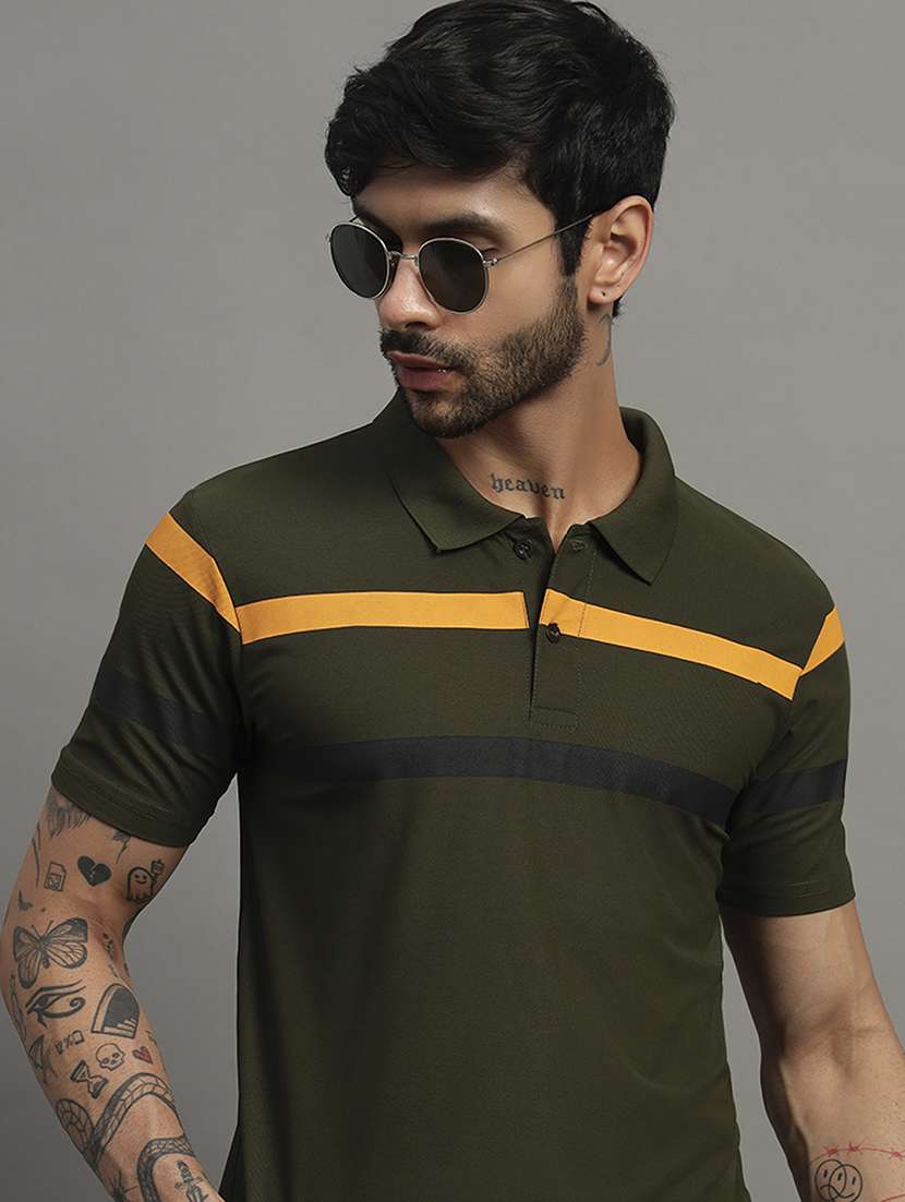 olive cotton blend all over print tshirt - 21988962 - Zoom Image - 0