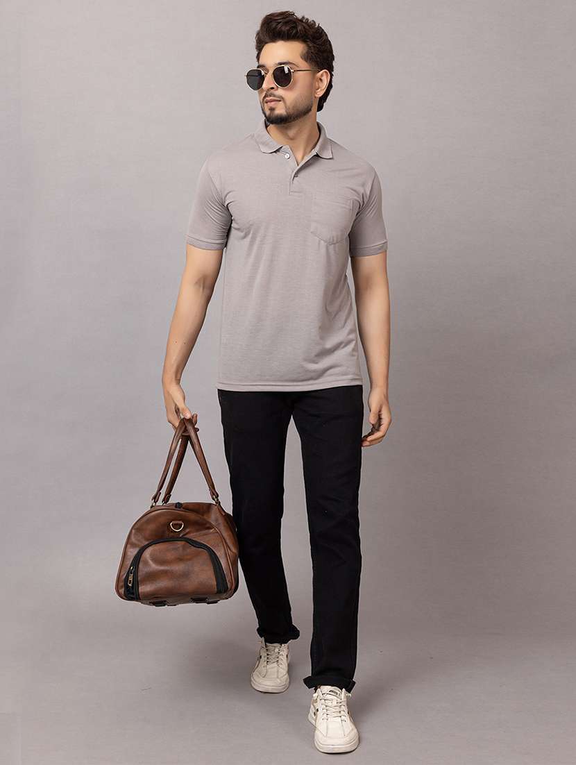 men solid short sleeve slim fit polo t-shirt - 21989344 -  Standard Image - 3