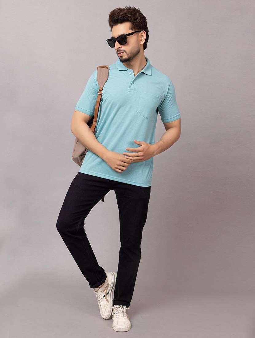 men solid short sleeve slim fit polo t-shirt - 21989346 -  Standard Image - 3