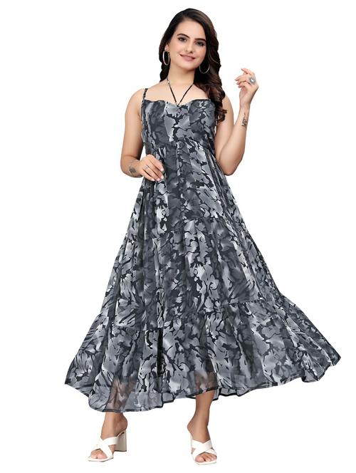 women printed shoulder strap tiered maxi dress - 21989355 -  Standard Image - 0