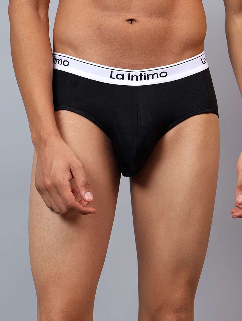 men solid low rise hipster brief