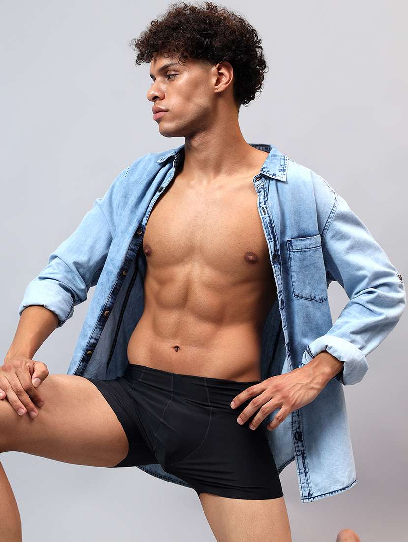 men solid low rise seamless trunks - 21989408 -  Standard Image - 3