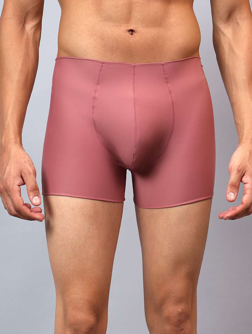 men solid low rise seamless trunks