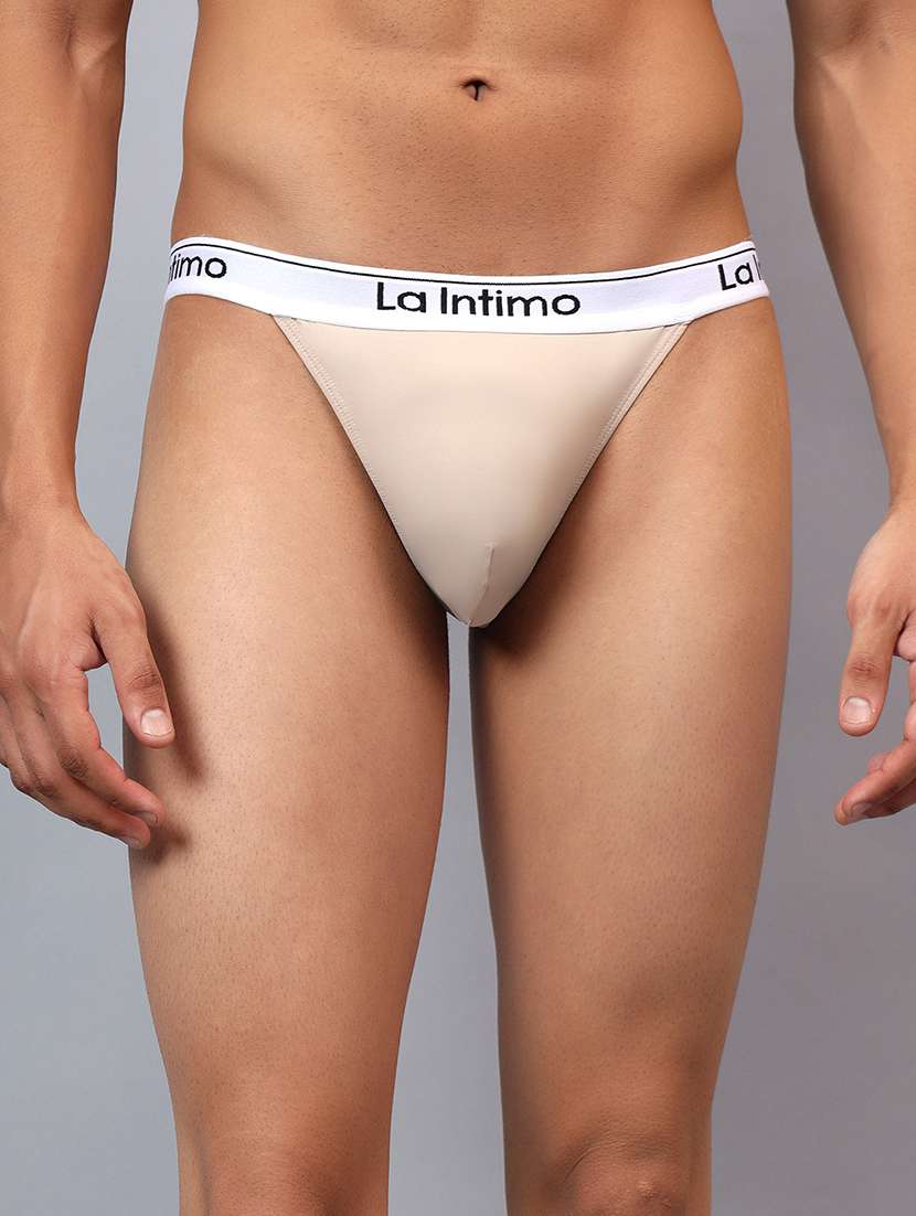 men solid low rise thongs brief