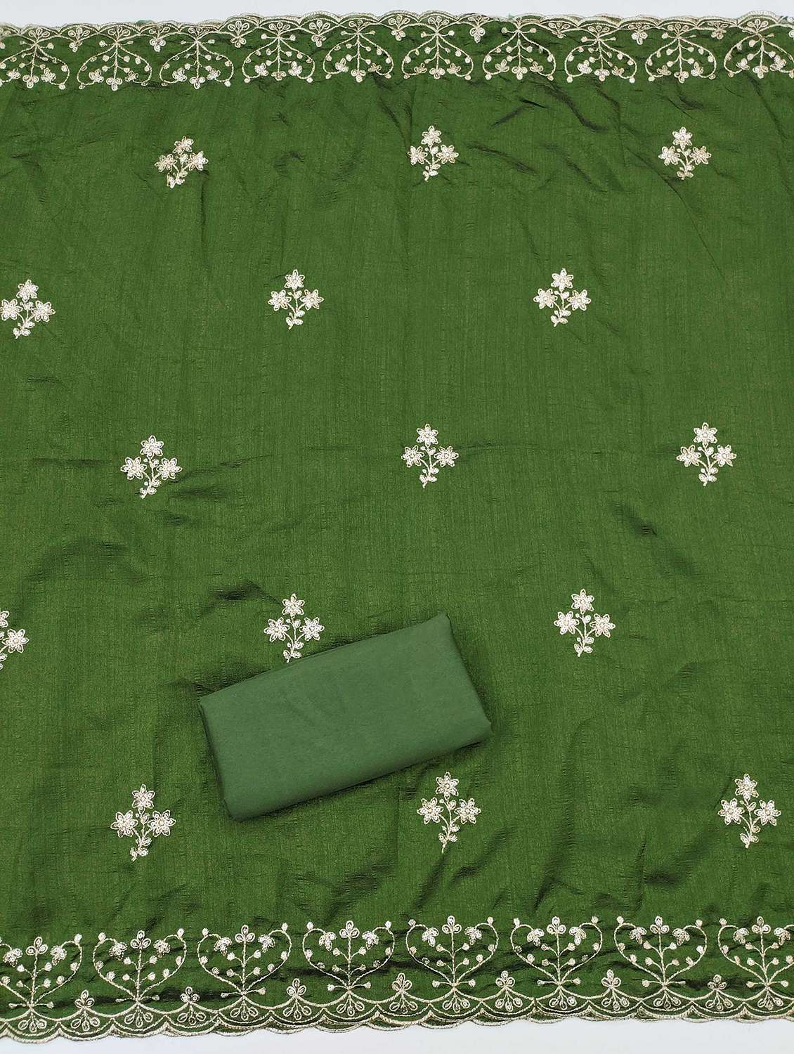 women solid with work embroidered unstitched suit set - 21989440 -  Standard Image - 3