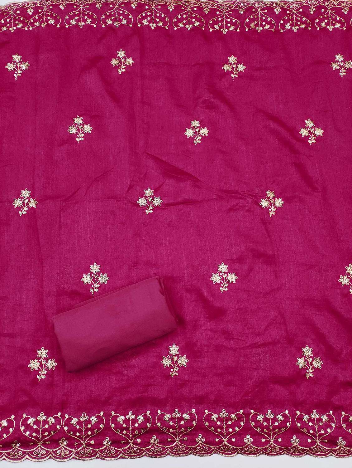 women solid with work embroidered unstitched suit set - 21989444 -  Standard Image - 3