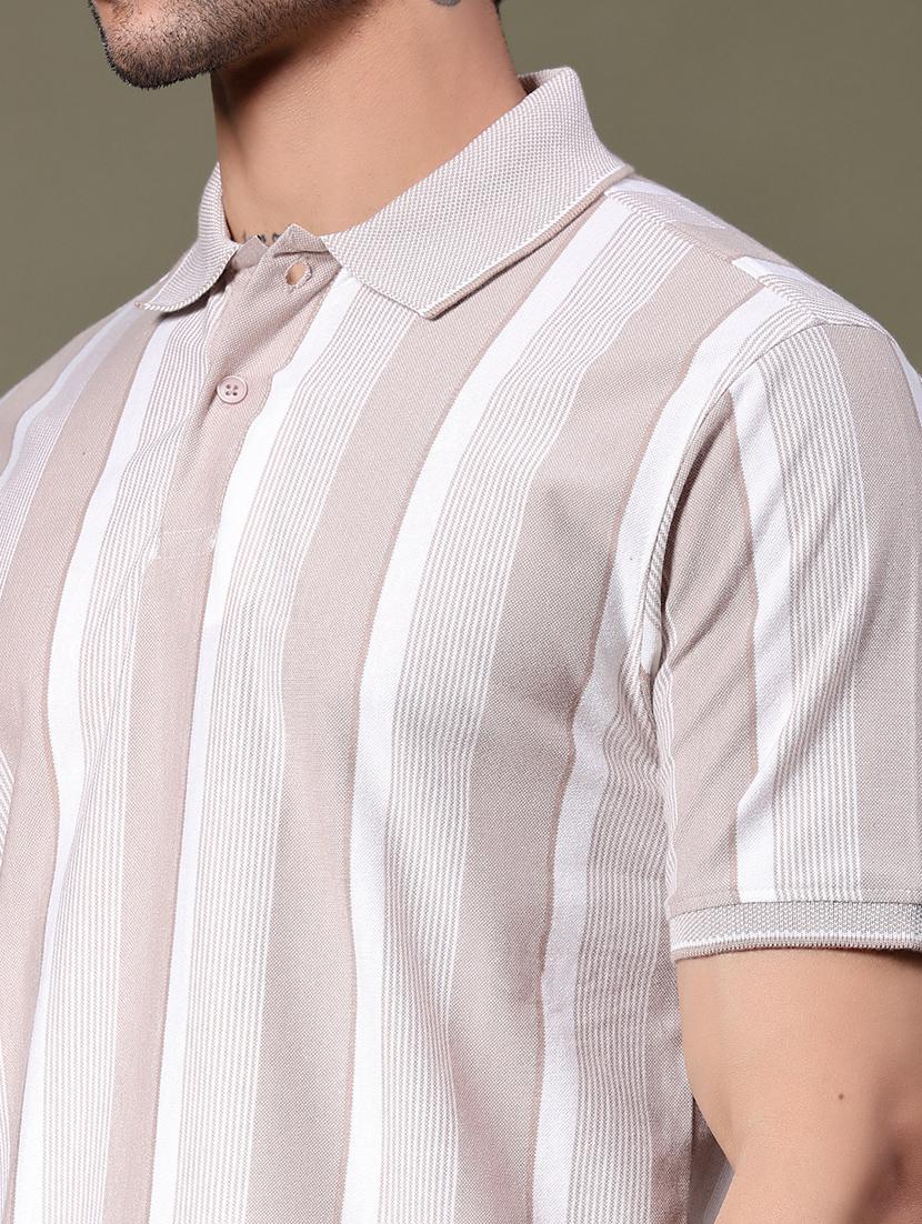 men striped short sleeve regular fit polo t-shirt - 21989468 - Standard Image - 3