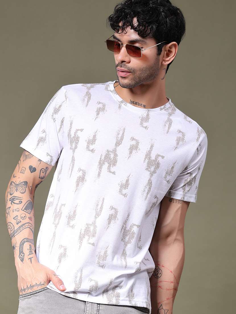 men printed short sleeve regular fit polo t-shirt