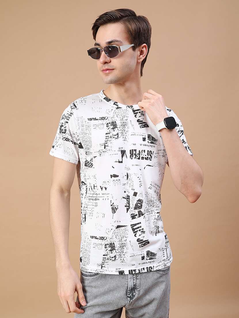 men printed short sleeve regular fit t-shirt