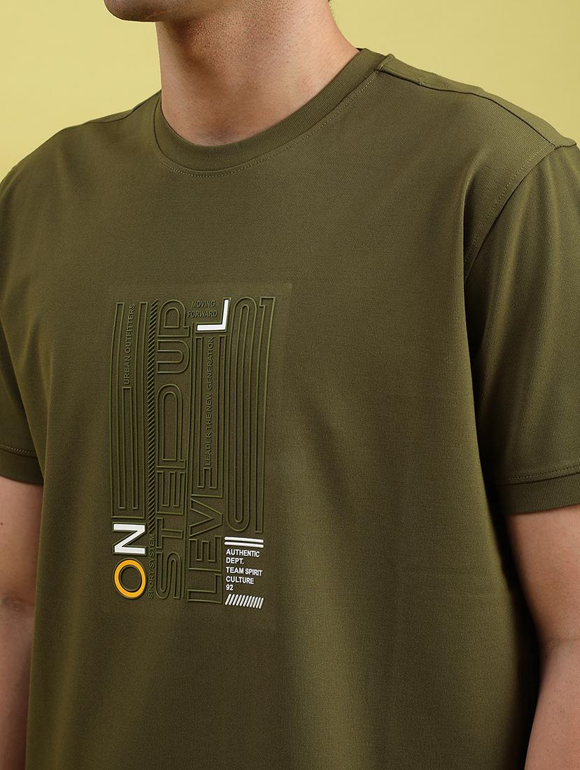 men front print round neck regular fit t-shirt - 21989483 - Standard Image - 3
