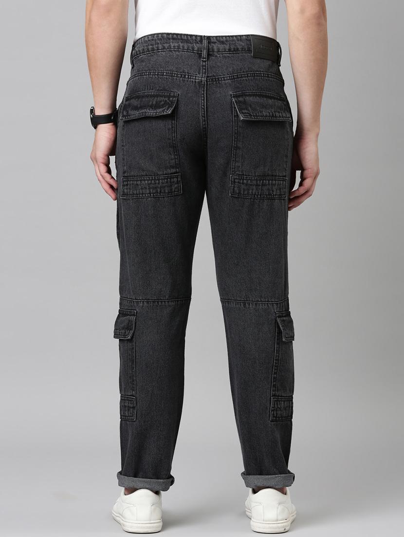 men black washed mid rise denim cargo - 21989515 - Standard Image - 3