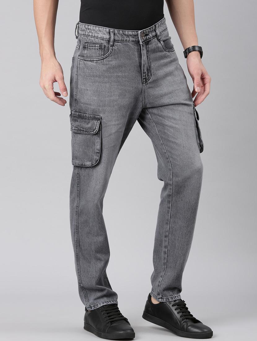 grey denim cargos - 21989516 - Standard Image - 3