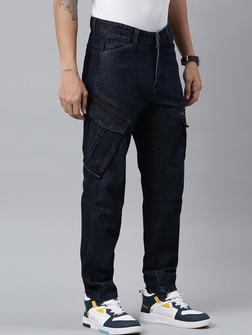 navy blue denim cargos - 21989520 - Standard Image - 3