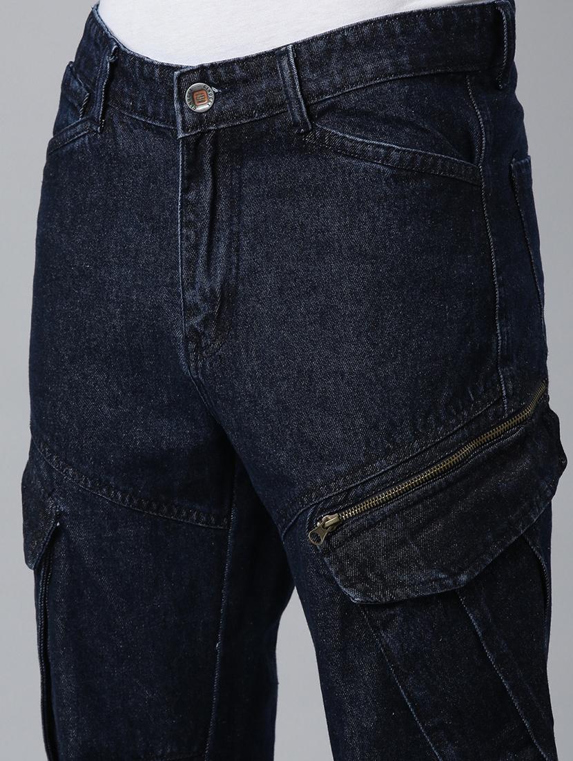 navy blue denim cargos - 21989520 - Standard Image - 5