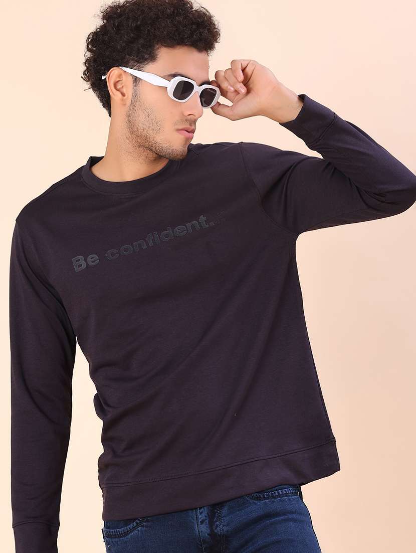 men chest print long sleeve regular fit sweatshirt