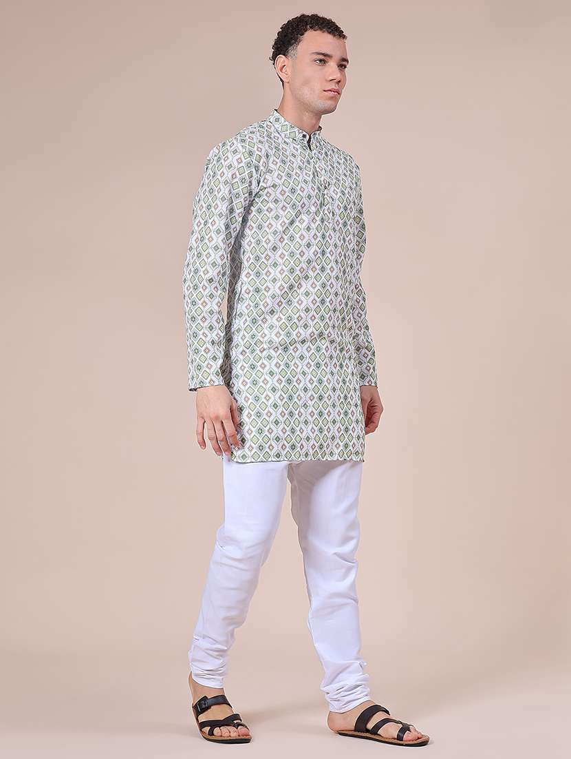 Men Printed Mandarin Neck Long Sleeve Kurta - 21989593 -  Standard Image - 3