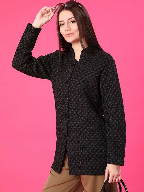 women self design long sleeve cardigan - 21989643 -  Standard Image - 0