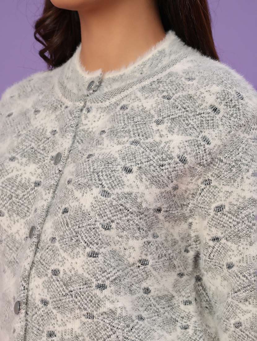 women self design long sleeve cardigan - 21989714 -  Standard Image - 5