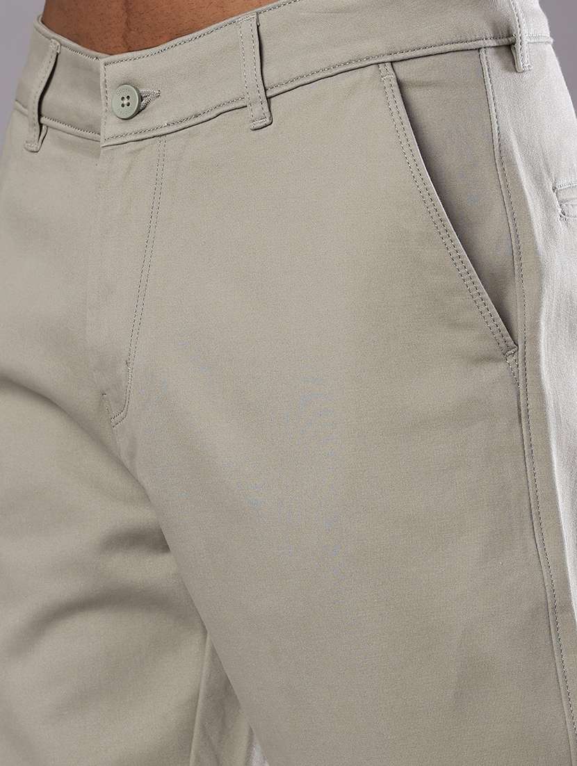 men solid mid rise straight fit chinos  - 21989721 -  Standard Image - 5