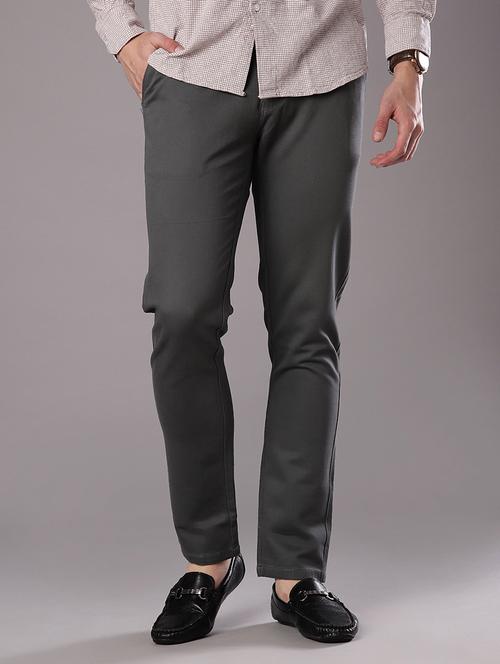 men solid mid rise straight fit chinos - 21989722 - Standard Image - 0