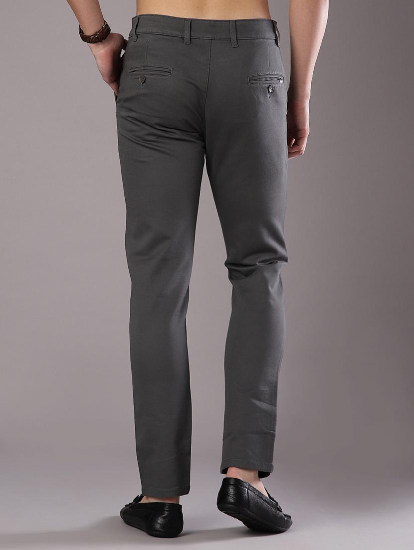 men solid mid rise straight fit chinos - 21989722 - Standard Image - 3