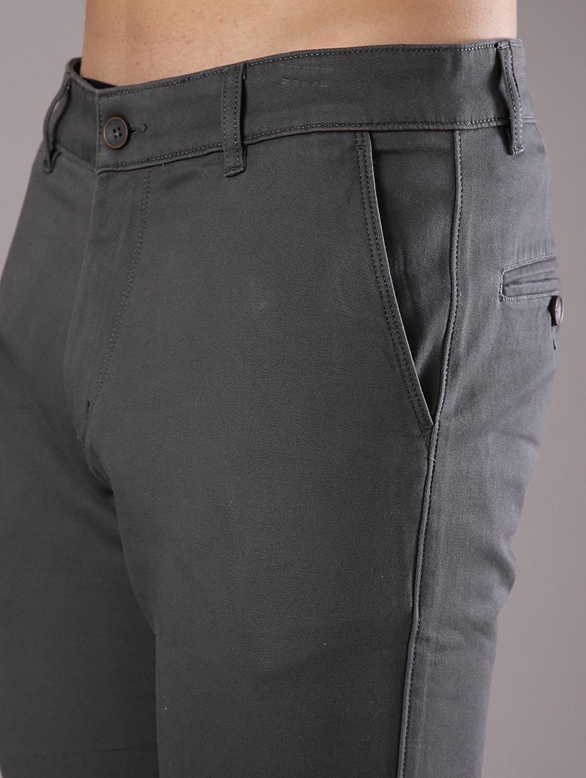 men solid mid rise straight fit chinos - 21989722 - Standard Image - 5