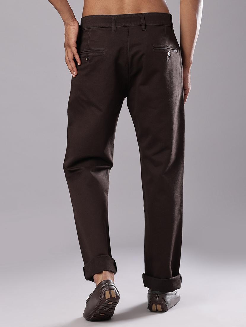 men solid mid rise straight fit chinos - 21989724 - Standard Image - 3