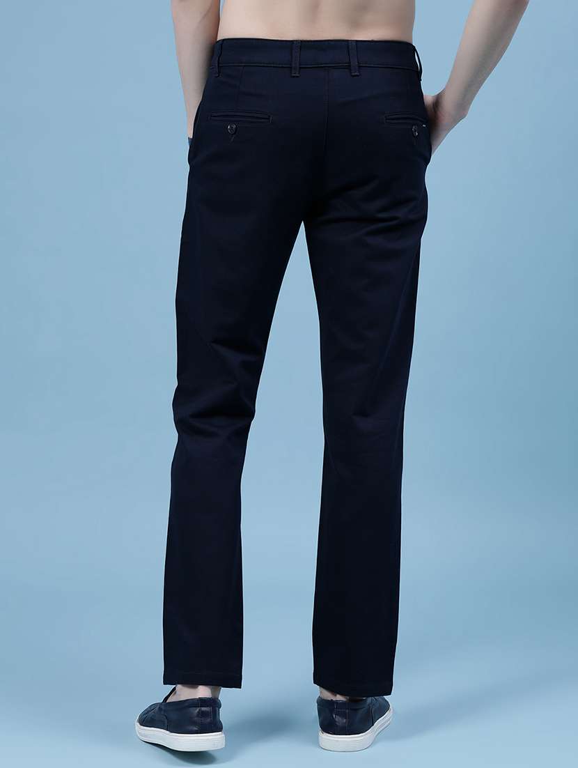men solid mid rise straight fit chinos  - 21989725 -  Standard Image - 3