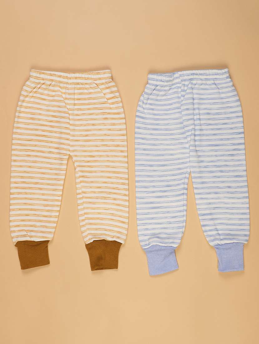 kids pack of 2 striped mid rise jogger