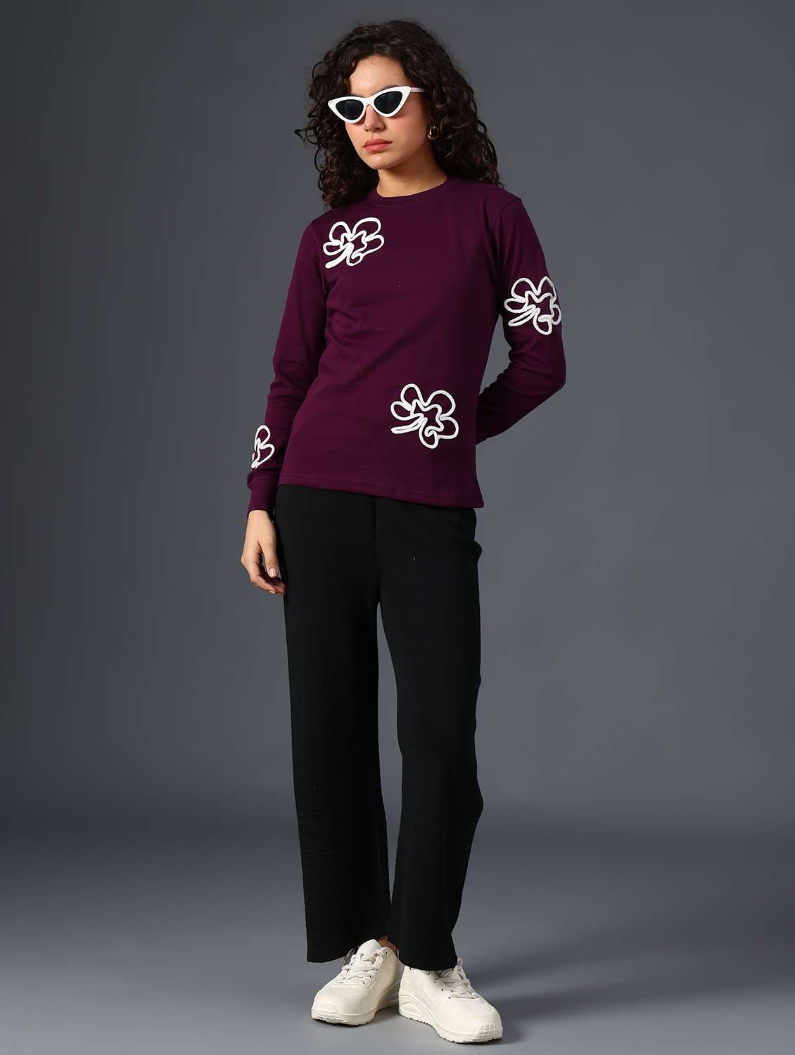 women self designed long sleeve sweatshirt - 21989747 -  Standard Image - 5