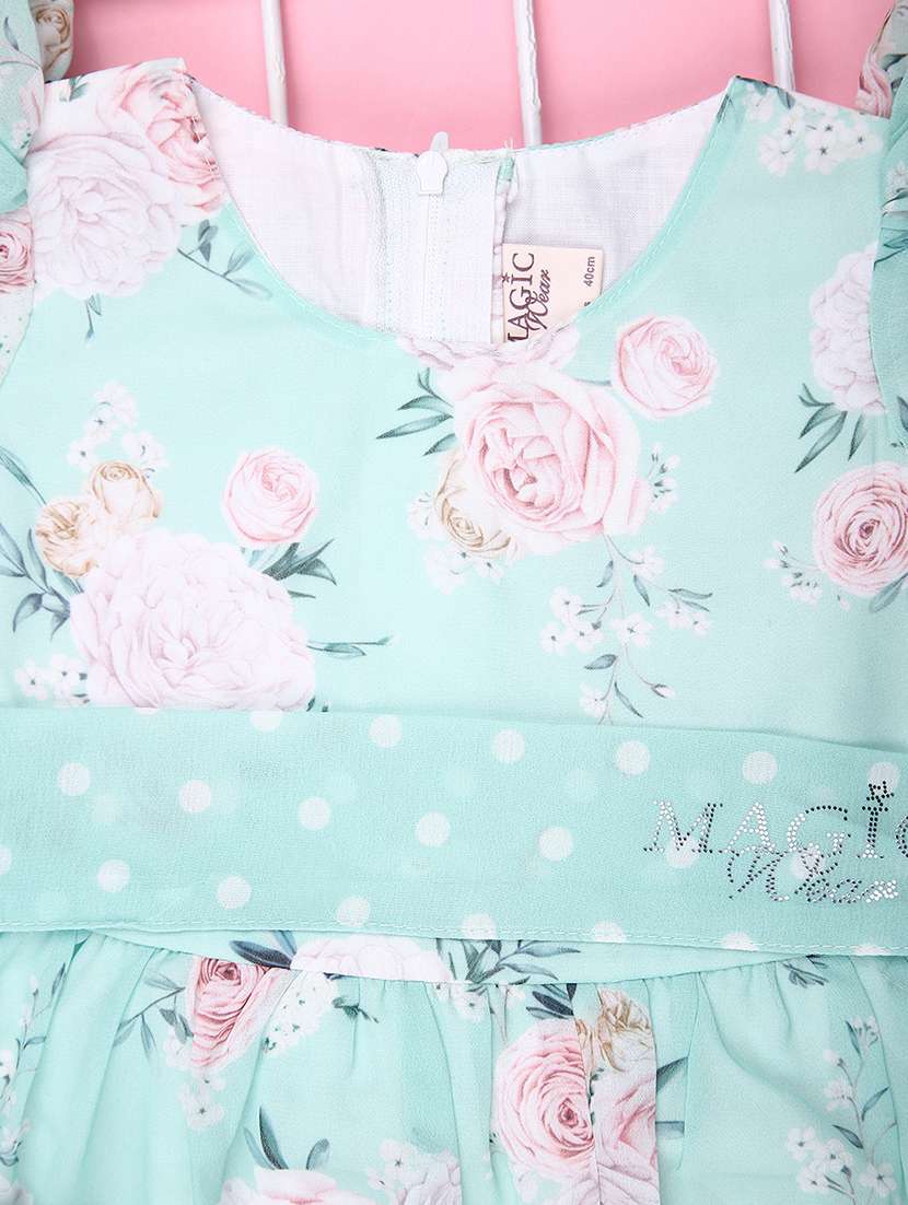 girls floral printed round neck frock - 21989760 -  Standard Image - 3