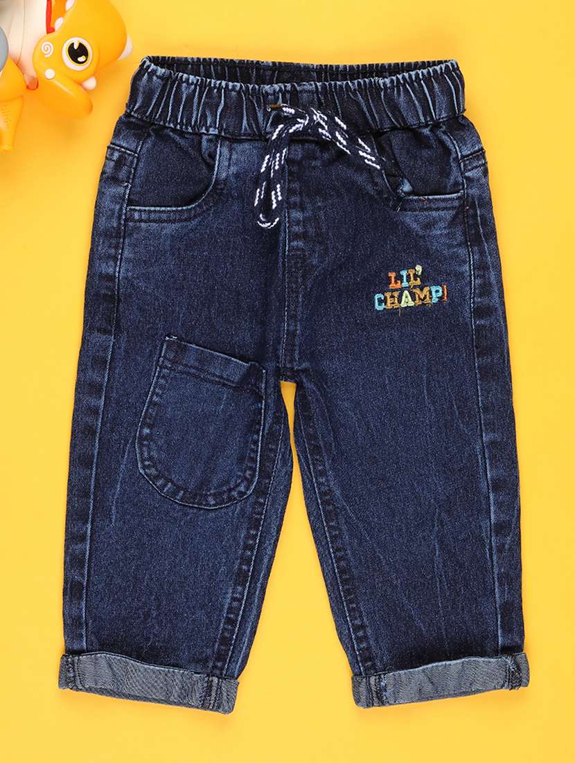 boys solid mid rise relaxed fit jean