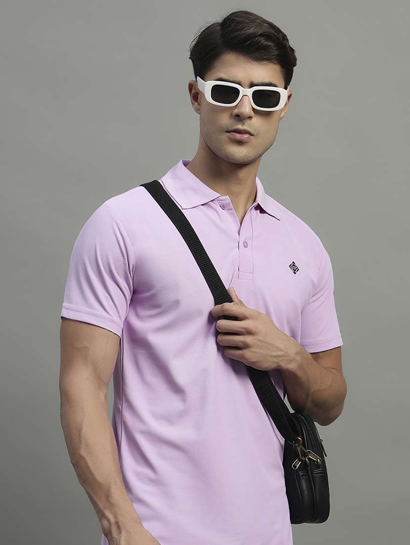 men solid short sleeve regular fit polo t-shirt