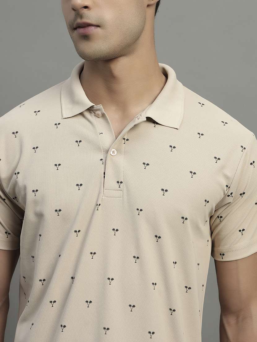 men printed short sleeve regular fit polo t-shirt - 21989844 -  Standard Image - 3