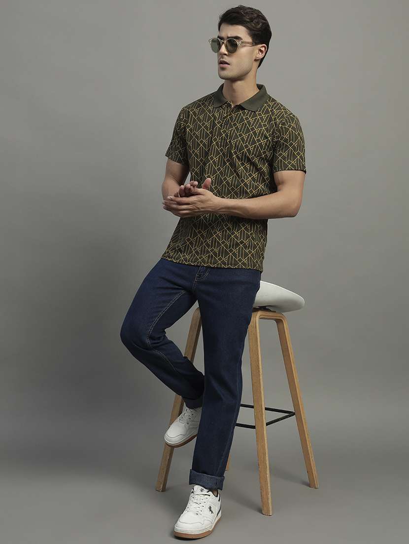 men printed short sleeve regular fit polo t-shirt - 21989847 -  Standard Image - 3