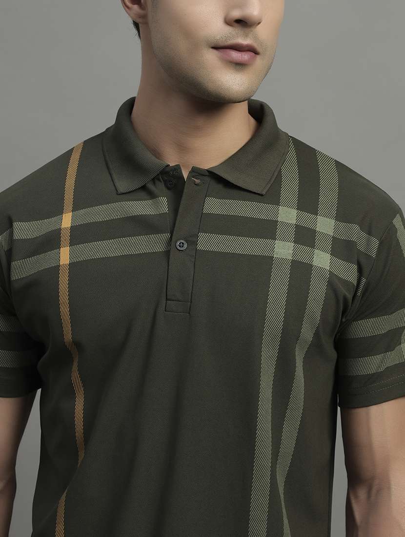 men checkered short sleeve regular fit polo t-shirt - 21989850 -  Standard Image - 3
