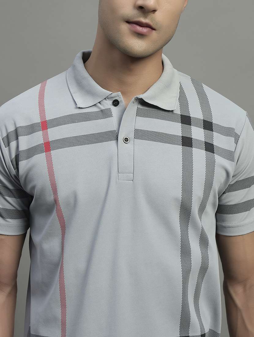 men checkered short sleeve regular fit polo t-shirt - 21989851 -  Standard Image - 3