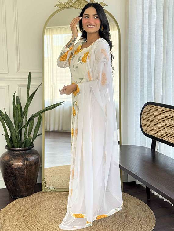 women floral long sleeve kurta pant with dupatta set - 21989864 - Standard Image - 3