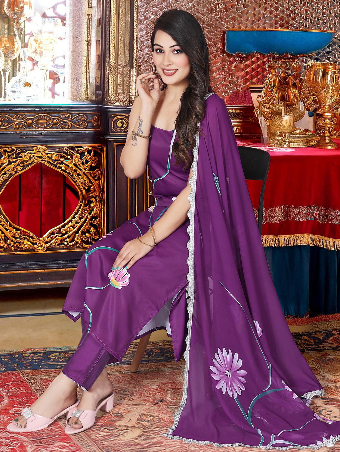 women floral sleeveless kurta pant with dupatta set - 21989887 - Standard Image - 5