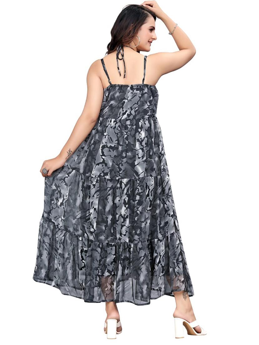 women printed shoulder strap tiered maxi dress - 21990754 - Standard Image - 3