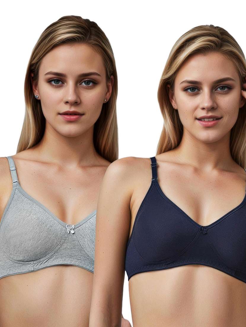 women pack of 2 solid lightly padded t-shirt bra