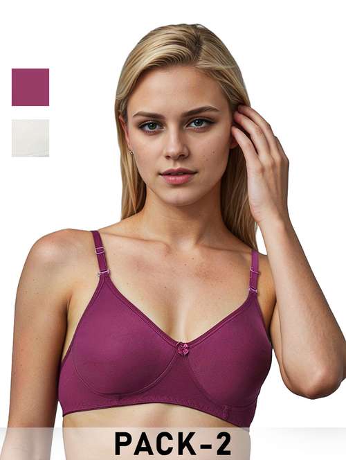 women pack of 2 solid lightly padded bra - 21990978 -  Standard Image - 0