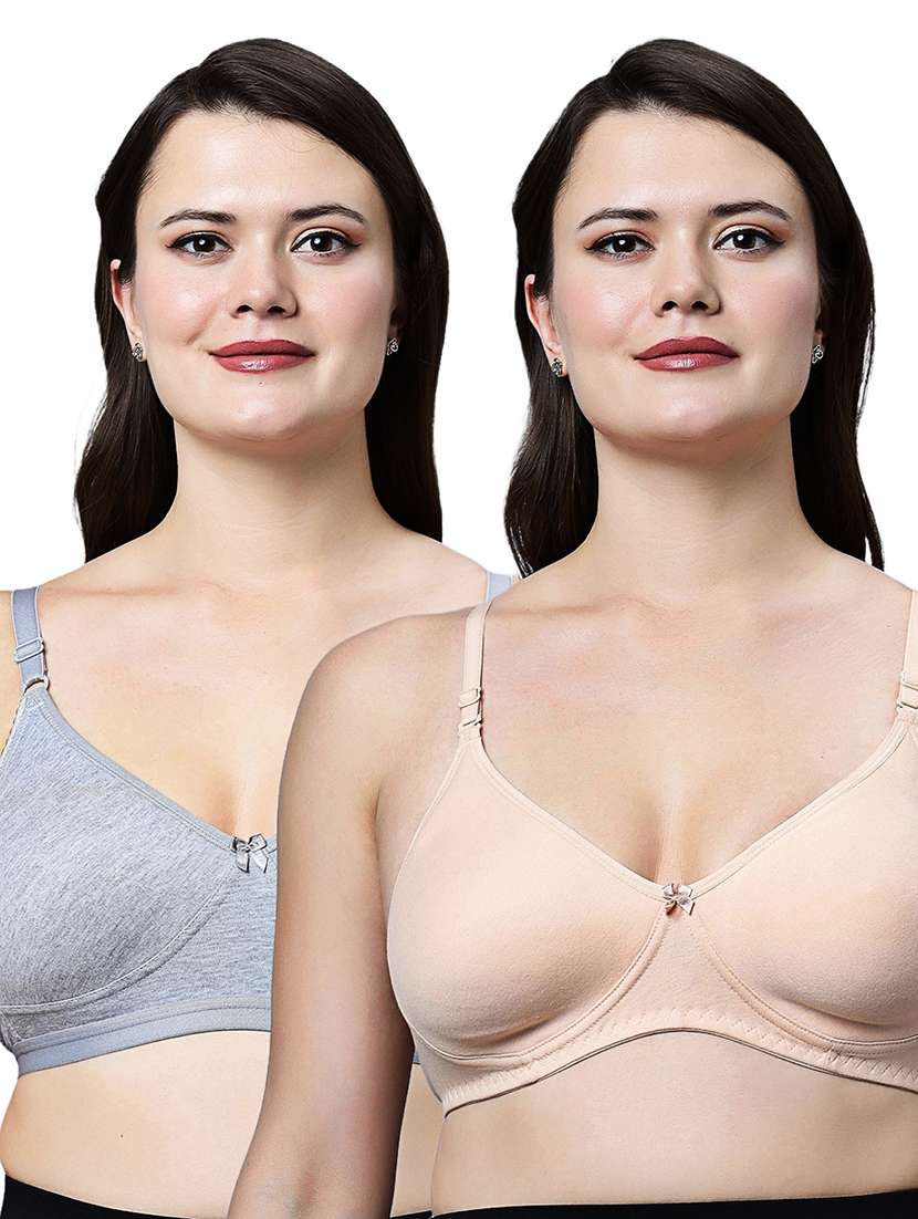 women pack of 2 solid non wired t-shirt bra