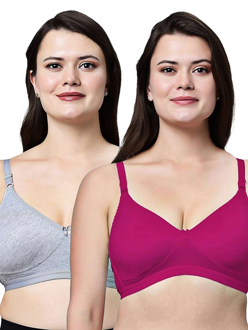 women pack of 2 solid non wired t-shirt bra