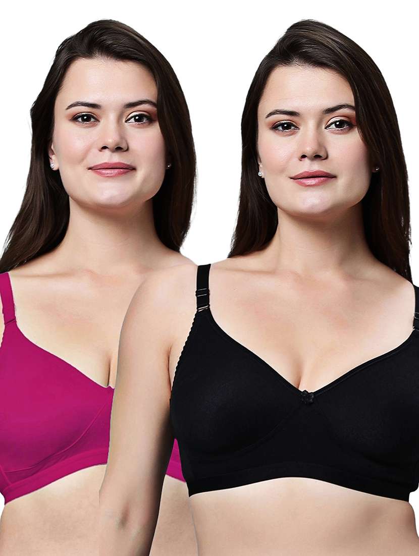 women pack of 2 solid non wired t-shirt bra